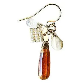 Clusters Earrings 5012 A with Orange Kyanite Mix by Michelle Pressler Jewelry