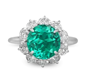 Colombian Emerald and Diamond Ring, 5.21 Carats