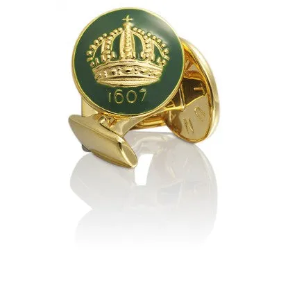 Cufflinks | The Skultuna Crown Gold | British Racing Green