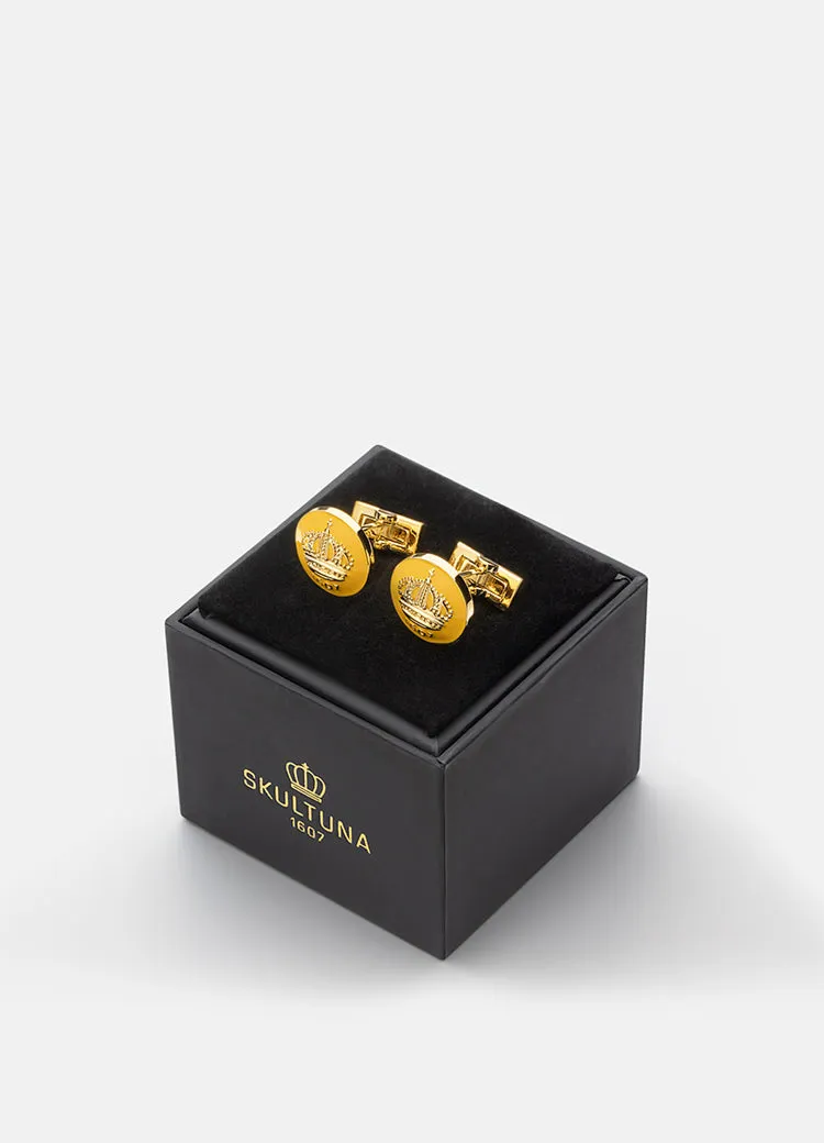 Cufflinks | The Skultuna Crown Gold | Swedish Yellow