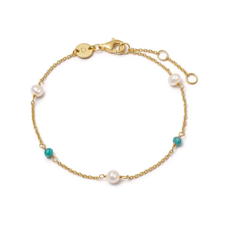 Daisy London Treasures Pearl and Beaded Bracelet, Gold