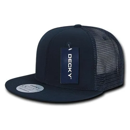 Decky 241 - Ripstop Flat Bill Trucker Cap, 6 Panel Ripstop Trucker Hat