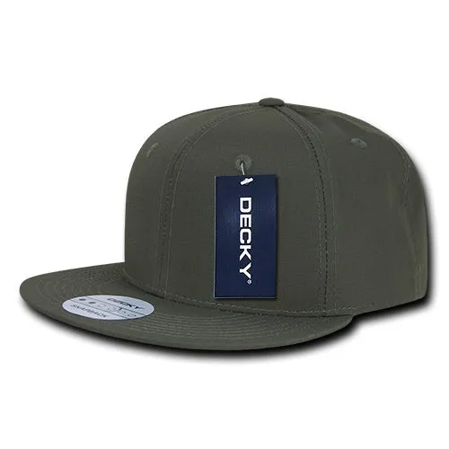 Decky 360 - Ripstop Snapback Hat, 6 Panel Flat Bill Cap