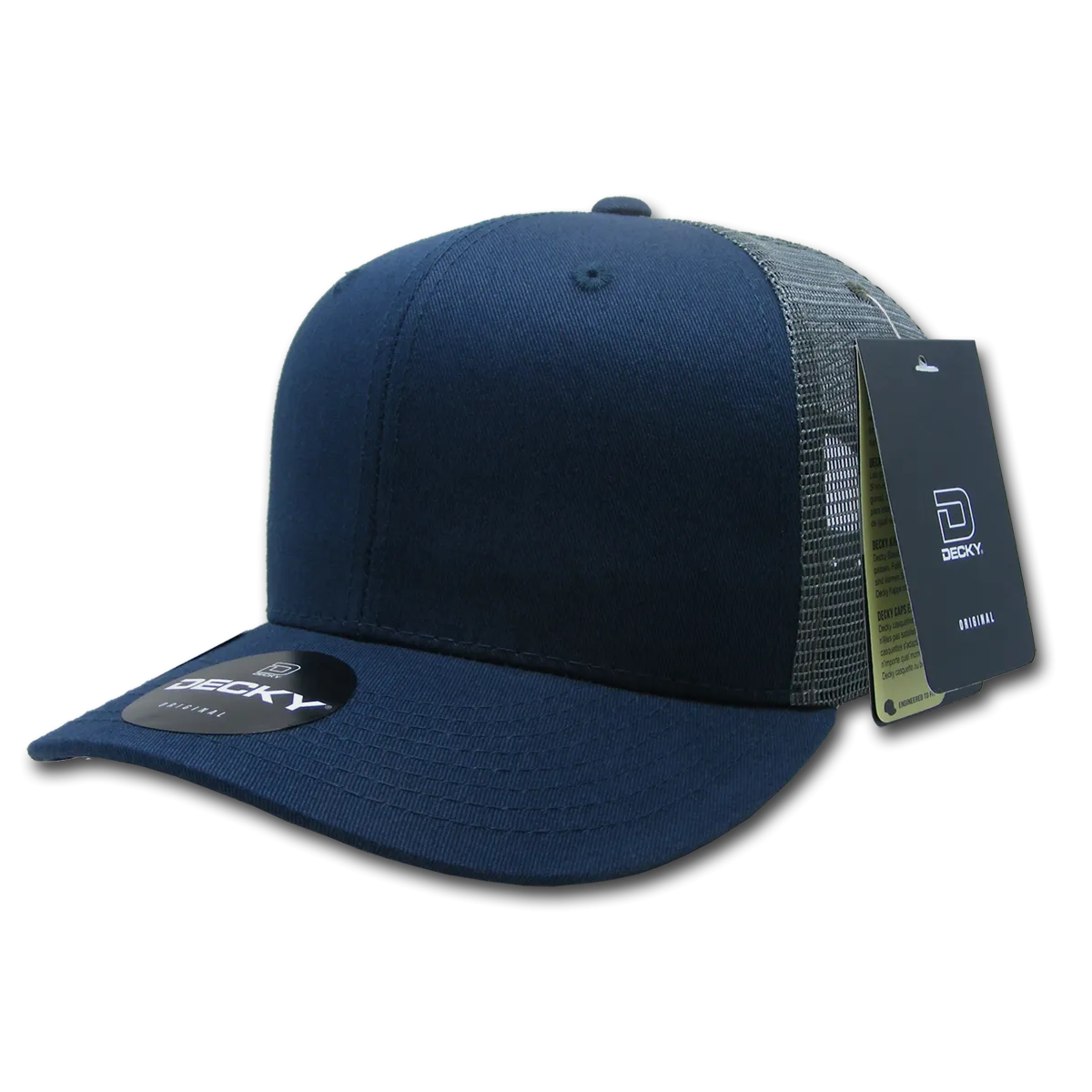 Decky 4006 - 6-Panel Mid Pro Trucker Cap - Classic Trucker Hat, Snapback