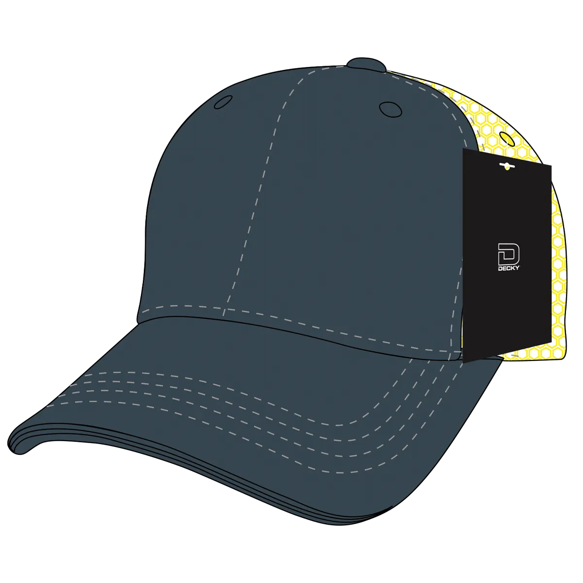 Decky 4006 - 6-Panel Mid Pro Trucker Cap - Classic Trucker Hat, Snapback