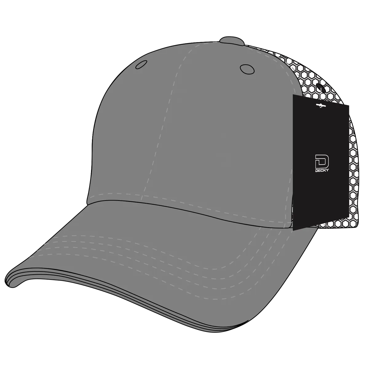 Decky 4006 - 6-Panel Mid Pro Trucker Cap - Classic Trucker Hat, Snapback