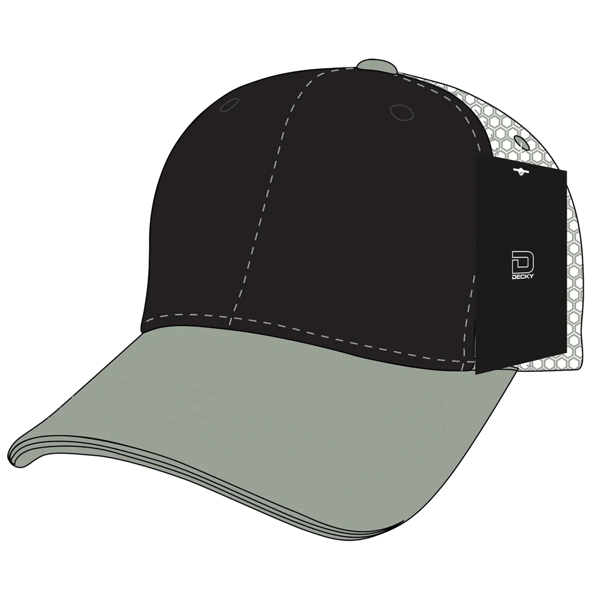 Decky 4006 - 6-Panel Mid Pro Trucker Cap - Classic Trucker Hat, Snapback