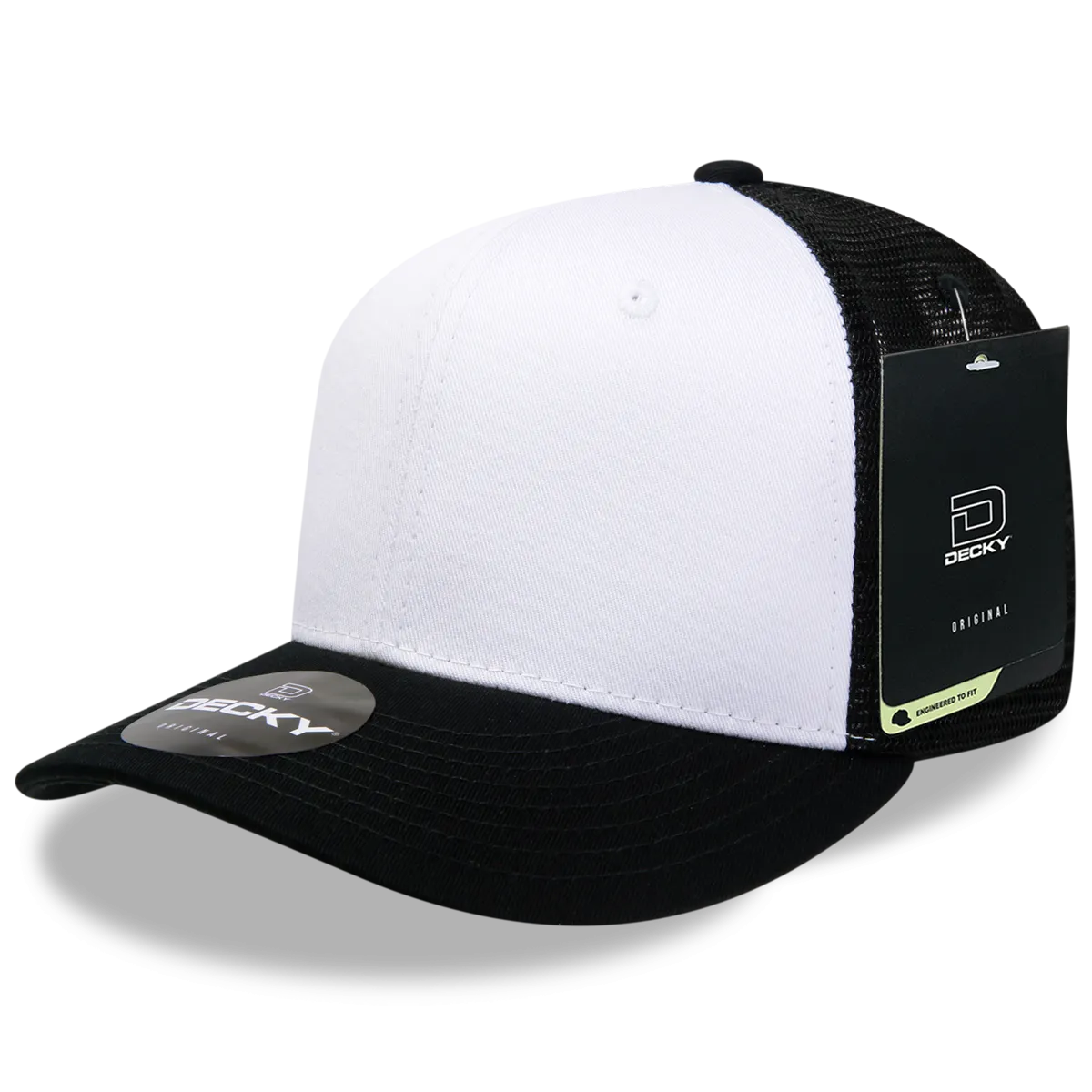 Decky 4006 - 6-Panel Mid Pro Trucker Cap - Classic Trucker Hat, Snapback