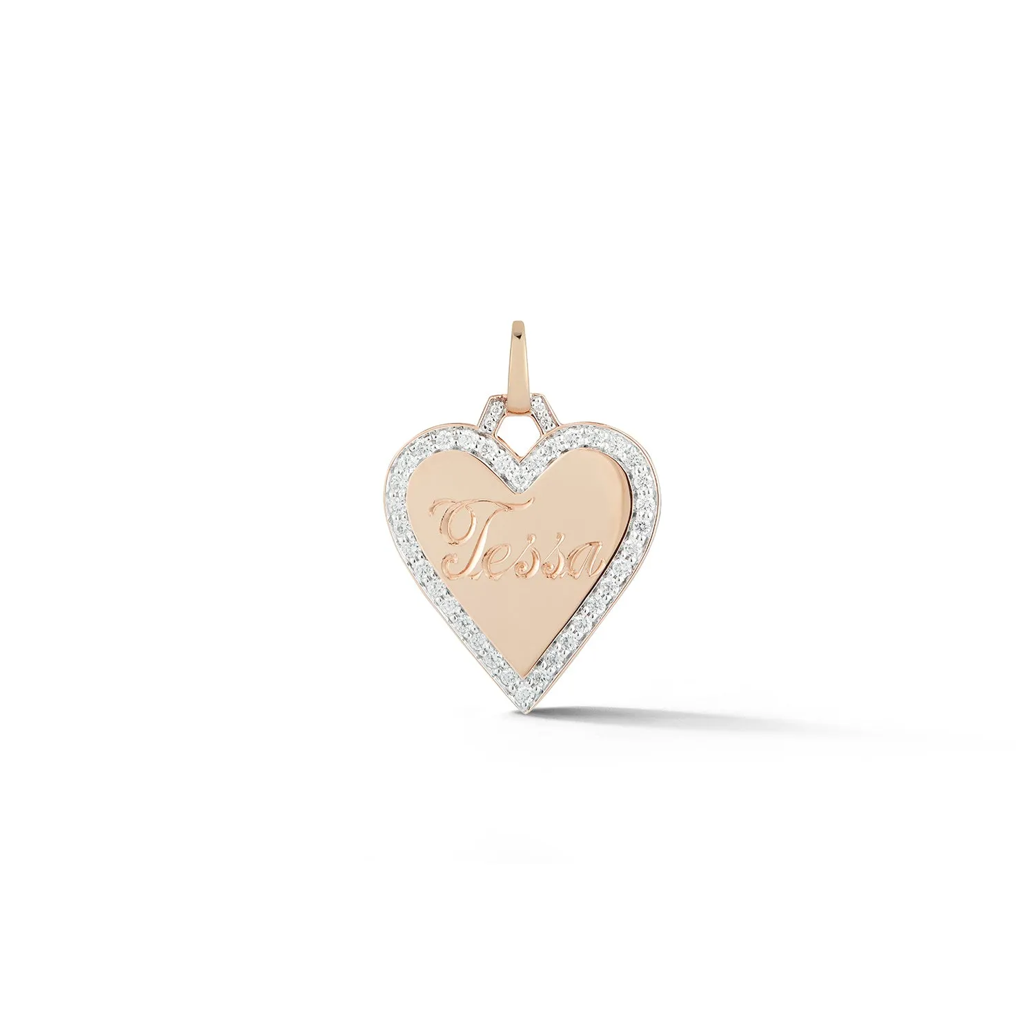 DORA 18K GOLD AND ALL DIAMOND EDGE HEART CHARM