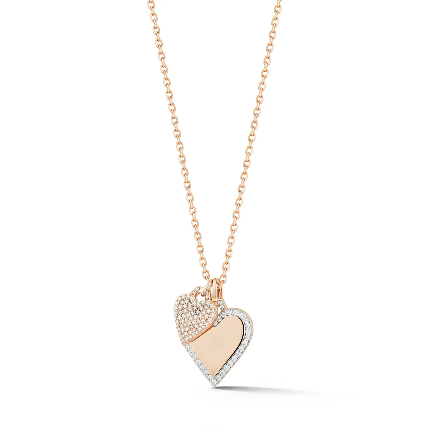 DORA 18K GOLD AND ALL DIAMOND EDGE HEART CHARM