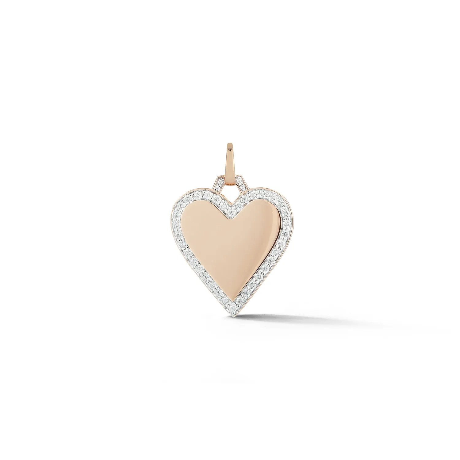 DORA 18K GOLD AND ALL DIAMOND EDGE HEART CHARM