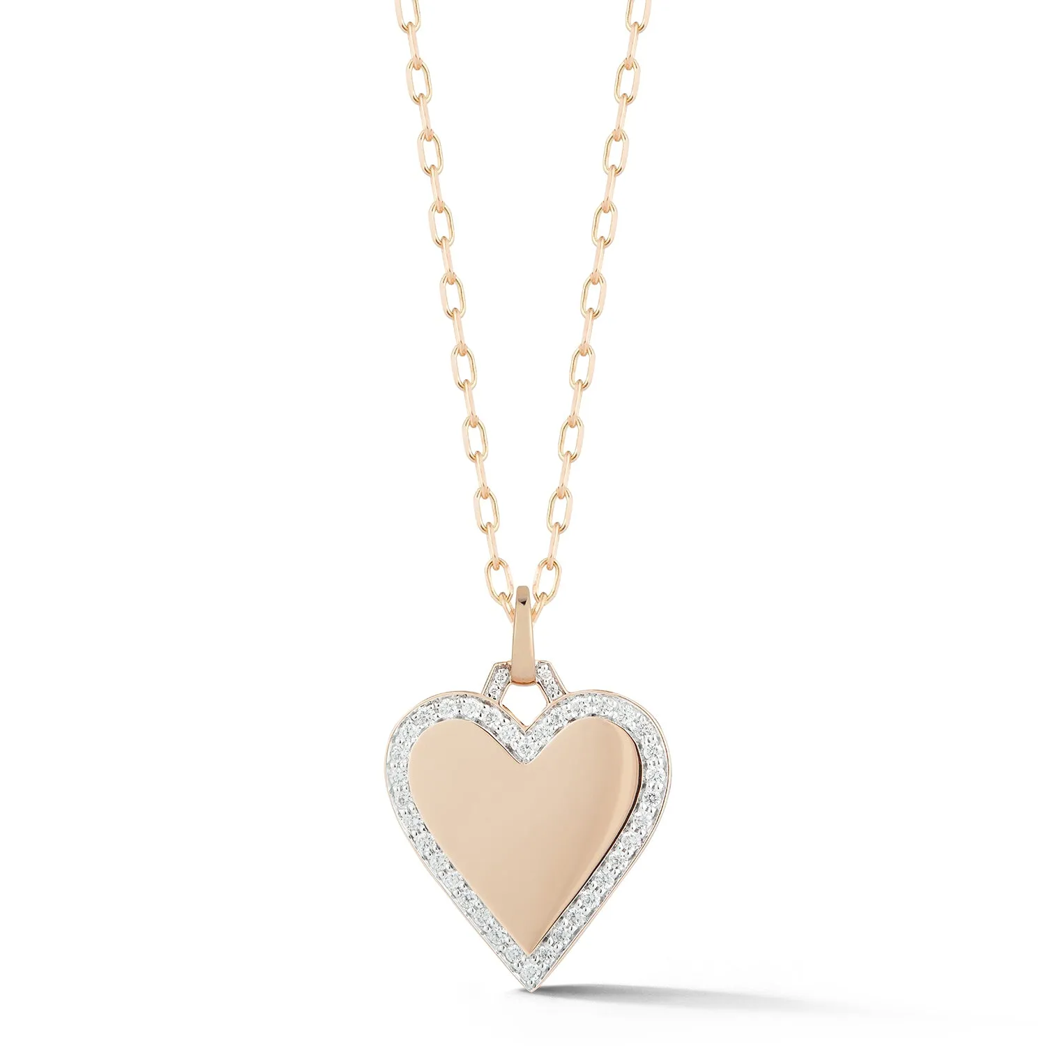 DORA 18K GOLD AND ALL DIAMOND EDGE HEART CHARM