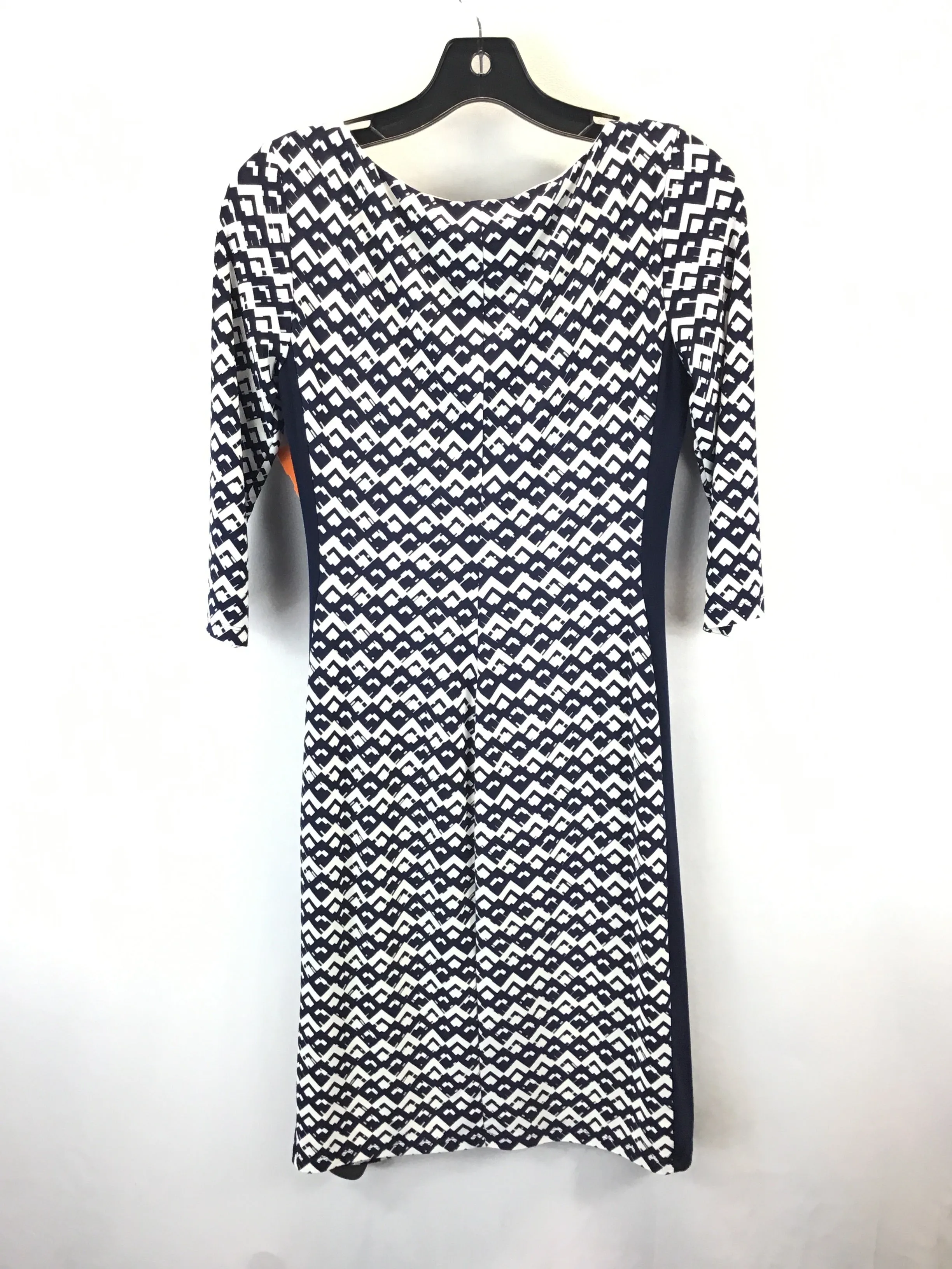 Dress Casual Midi By Lauren By Ralph Lauren In Blue & White, Size: 2