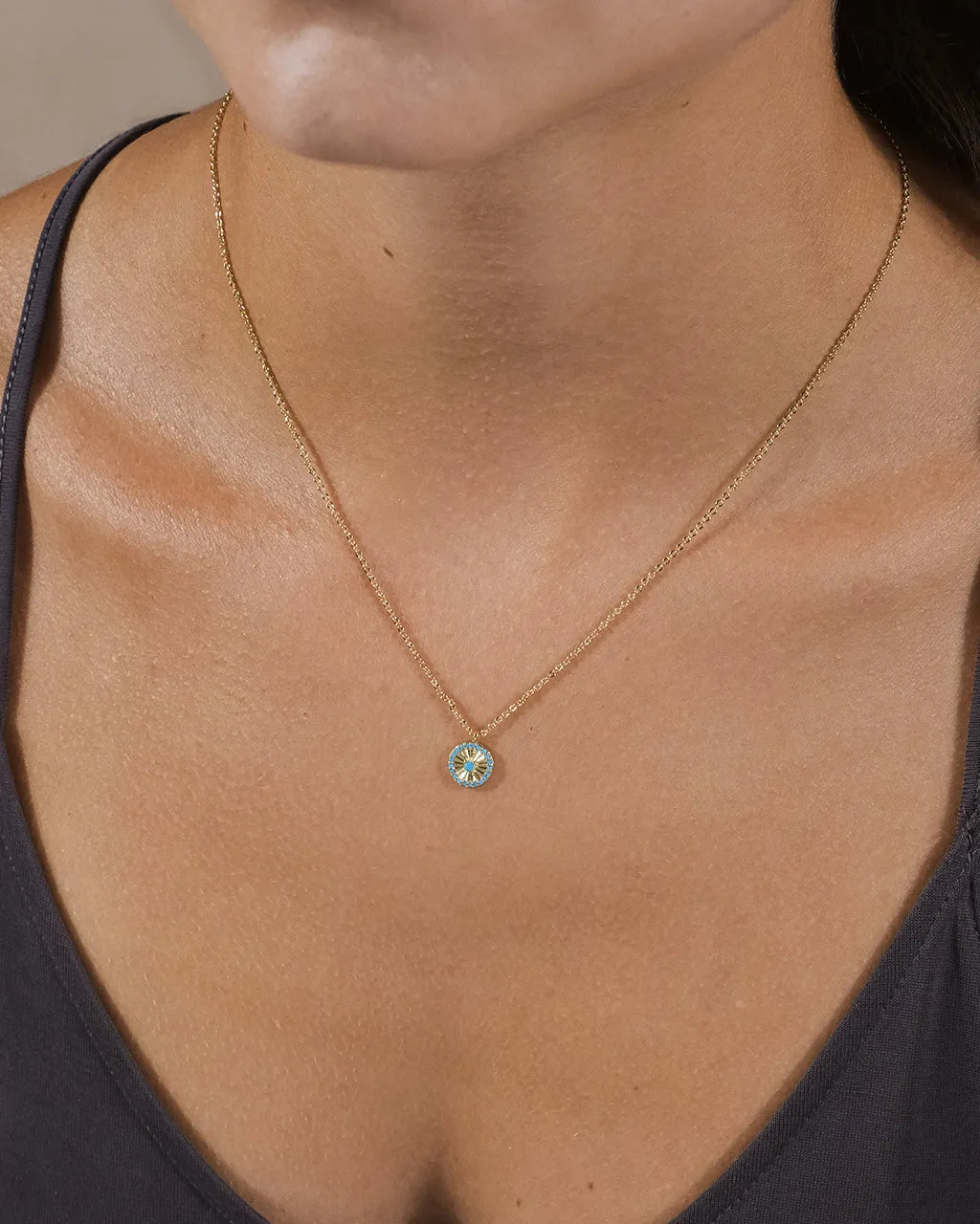 Drew Turquoise CZ Pendant Necklace