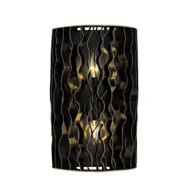 Estela 380W02MBFG 2-Light Wall Sconce - Matte Black/French Gold