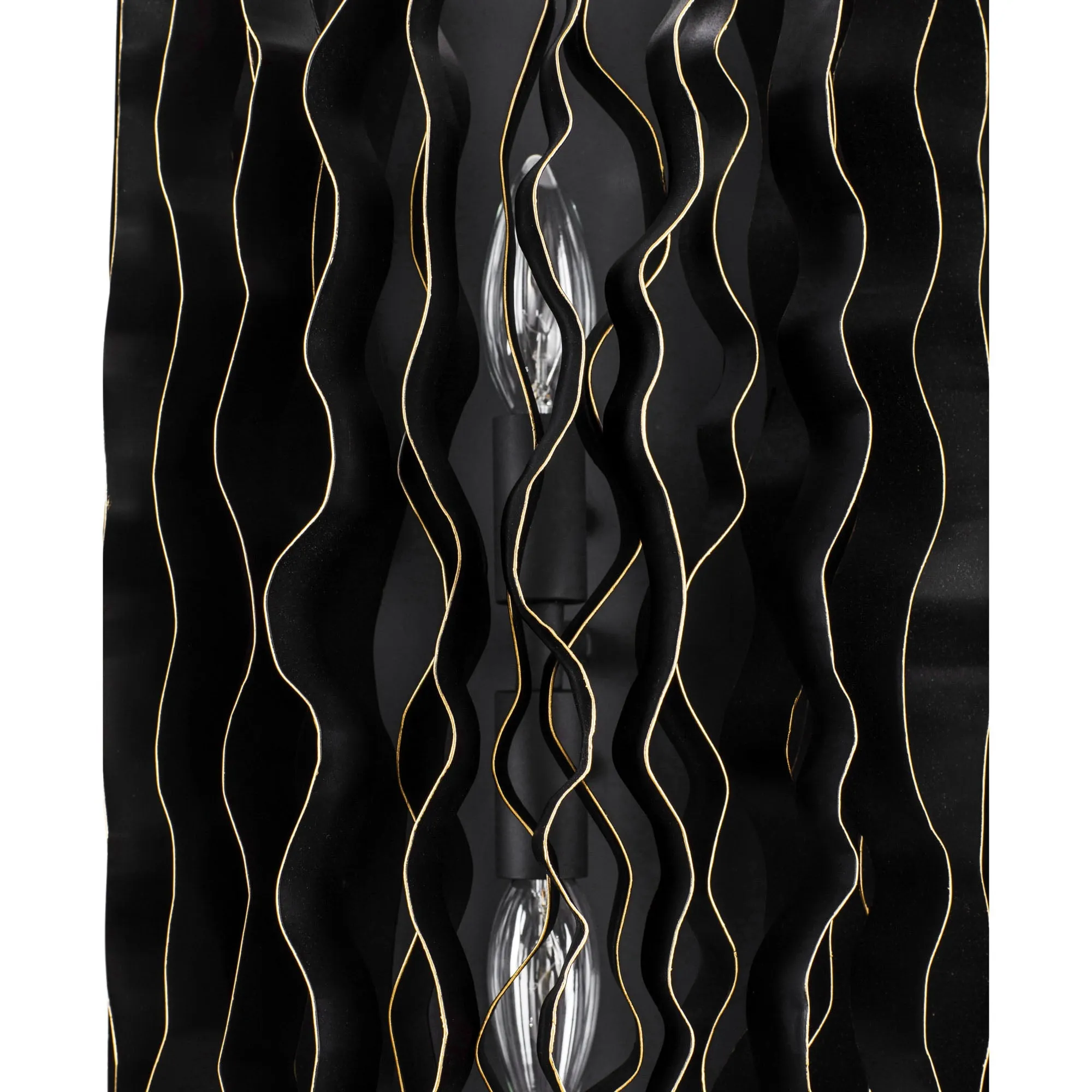 Estela 380W02MBFG 2-Light Wall Sconce - Matte Black/French Gold