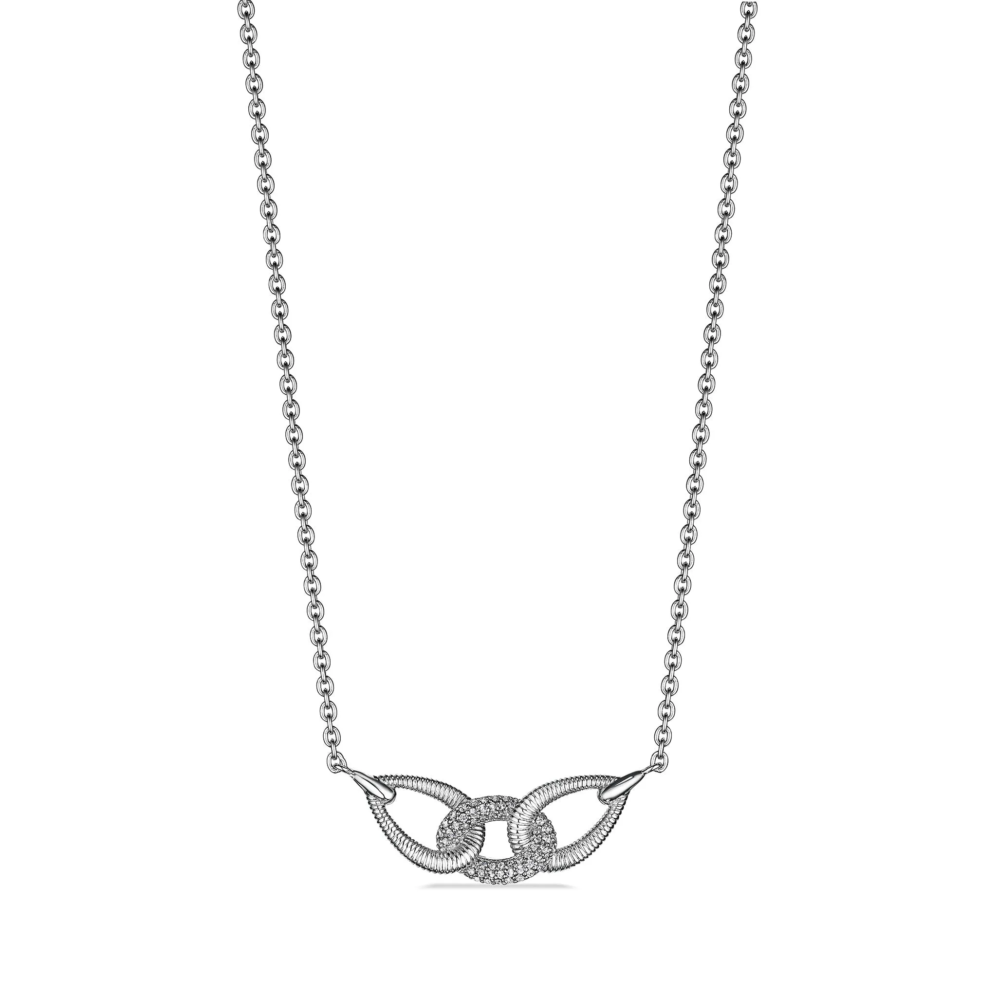 Eternity Interlocking Link Necklace with Diamonds