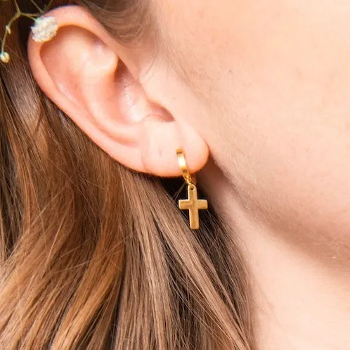 Faith Mini Cross Earrings