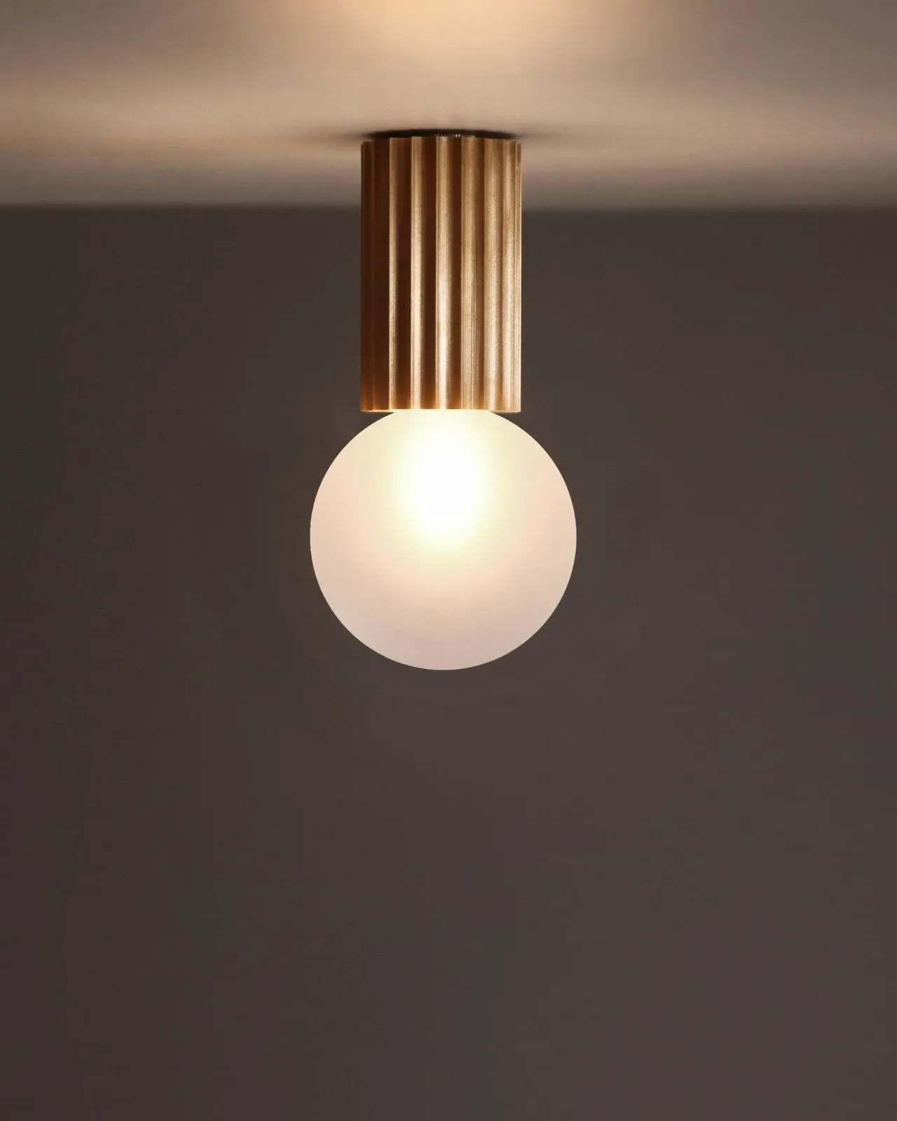 Fluted Brass Ceiling Light | Attalos