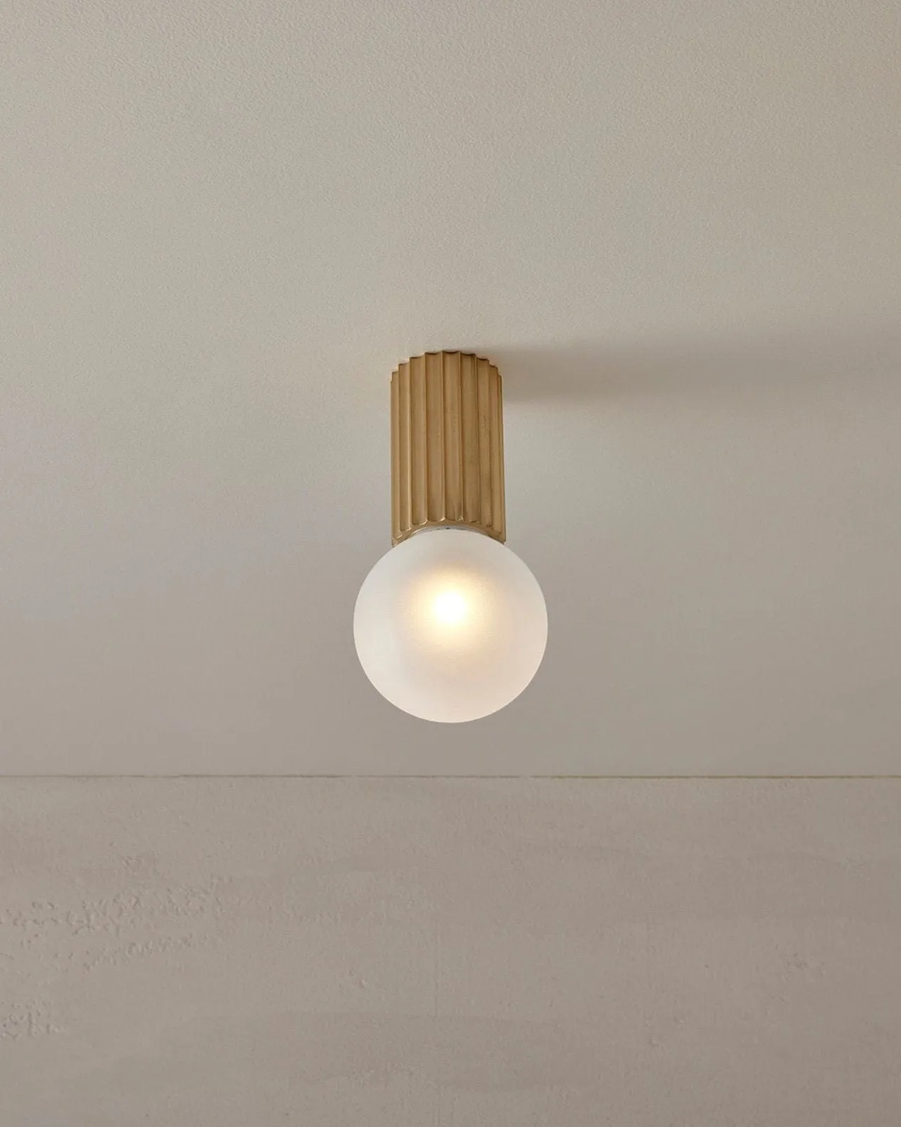 Fluted Brass Ceiling Light | Attalos