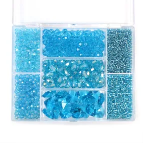 Glass Beads Box Blue 120x95mm - Pack of 1