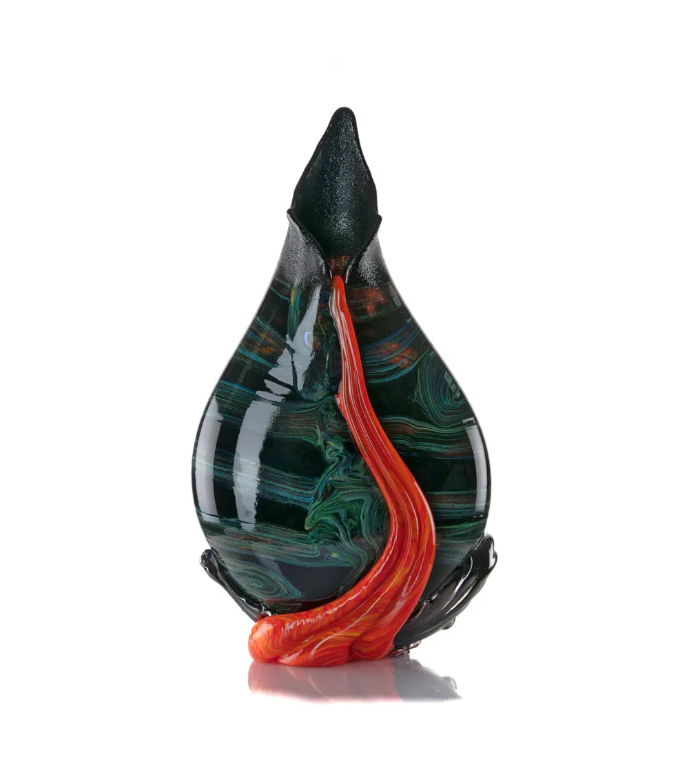 Glass Vessel "Black Lava Trail 1" by Daniel Moe