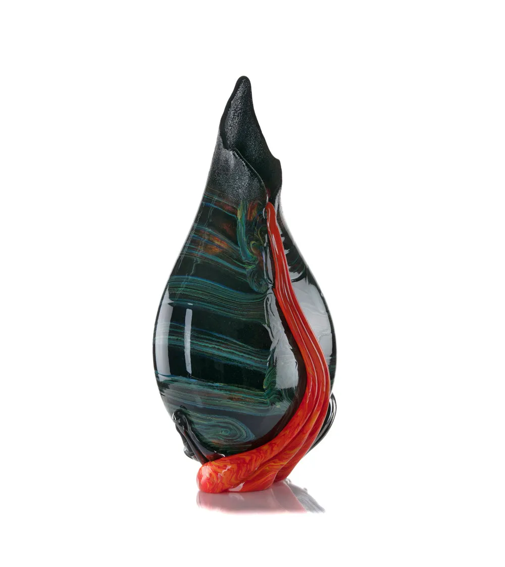 Glass Vessel "Black Lava Trail 1" by Daniel Moe