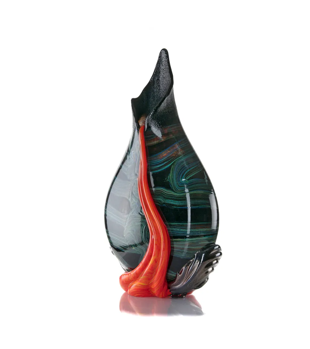 Glass Vessel "Black Lava Trail 1" by Daniel Moe