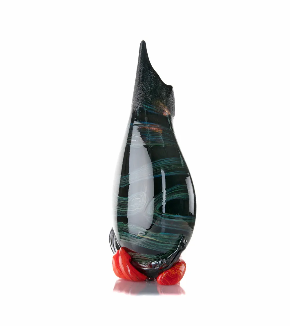 Glass Vessel "Black Lava Trail 1" by Daniel Moe