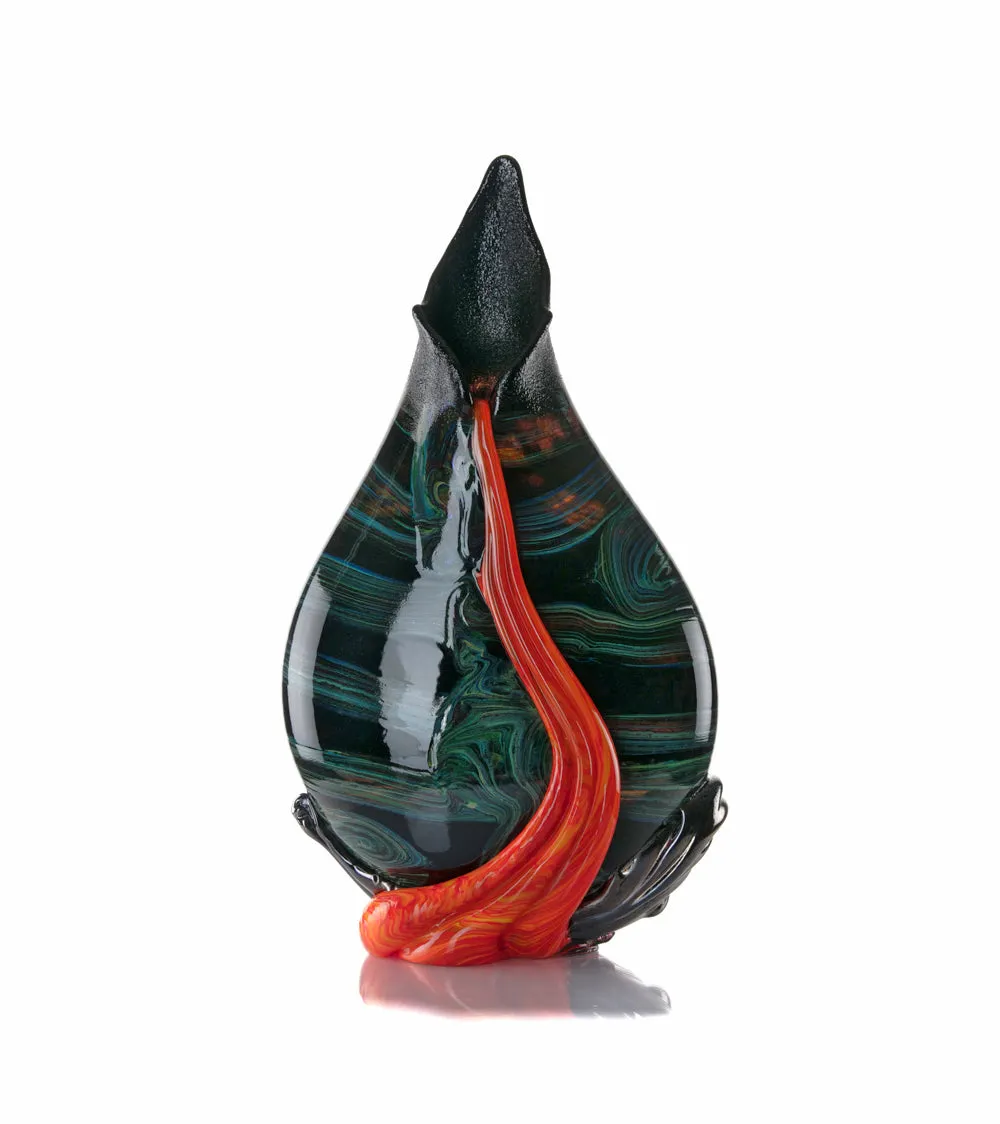 Glass Vessel "Black Lava Trail 1" by Daniel Moe