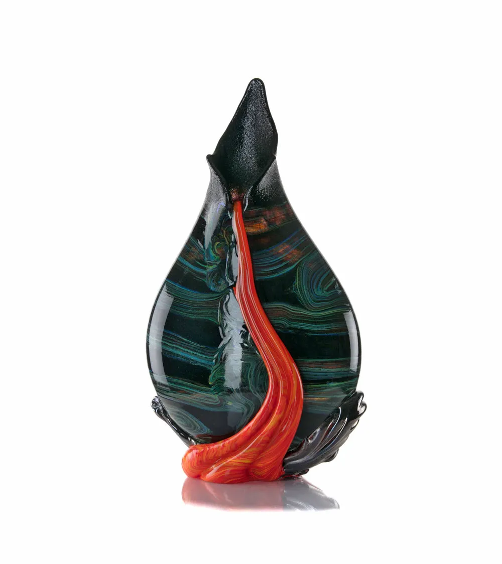 Glass Vessel "Black Lava Trail 1" by Daniel Moe