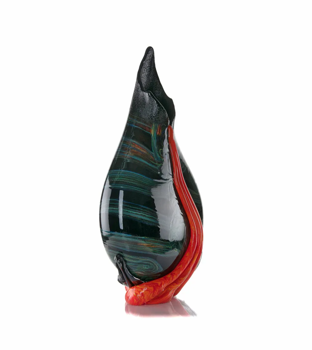 Glass Vessel "Black Lava Trail 1" by Daniel Moe