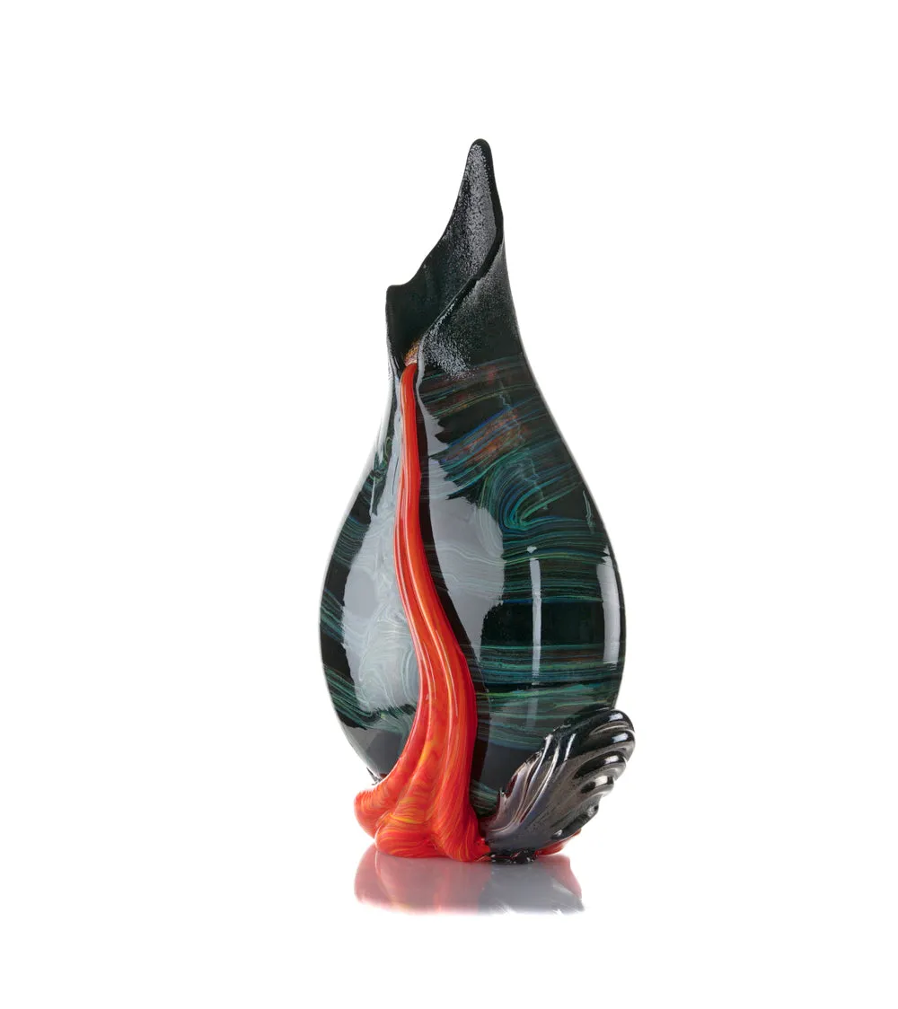 Glass Vessel "Black Lava Trail 1" by Daniel Moe