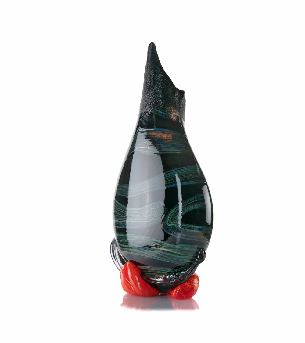 Glass Vessel "Black Lava Trail 1" by Daniel Moe