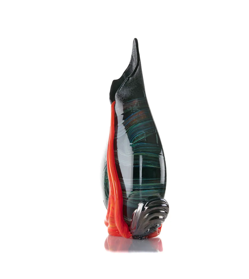 Glass Vessel "Black Lava Trail 1" by Daniel Moe