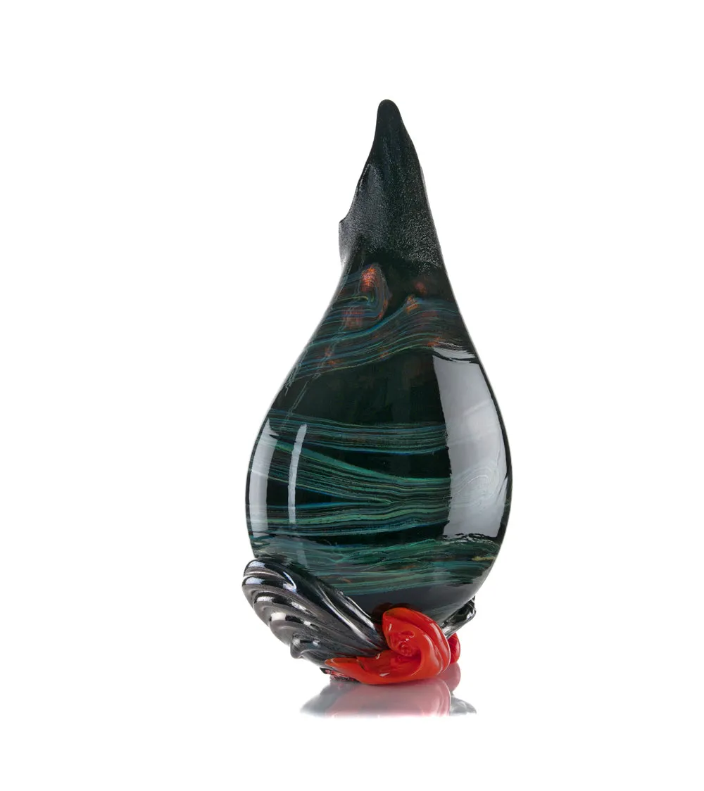 Glass Vessel "Black Lava Trail 1" by Daniel Moe