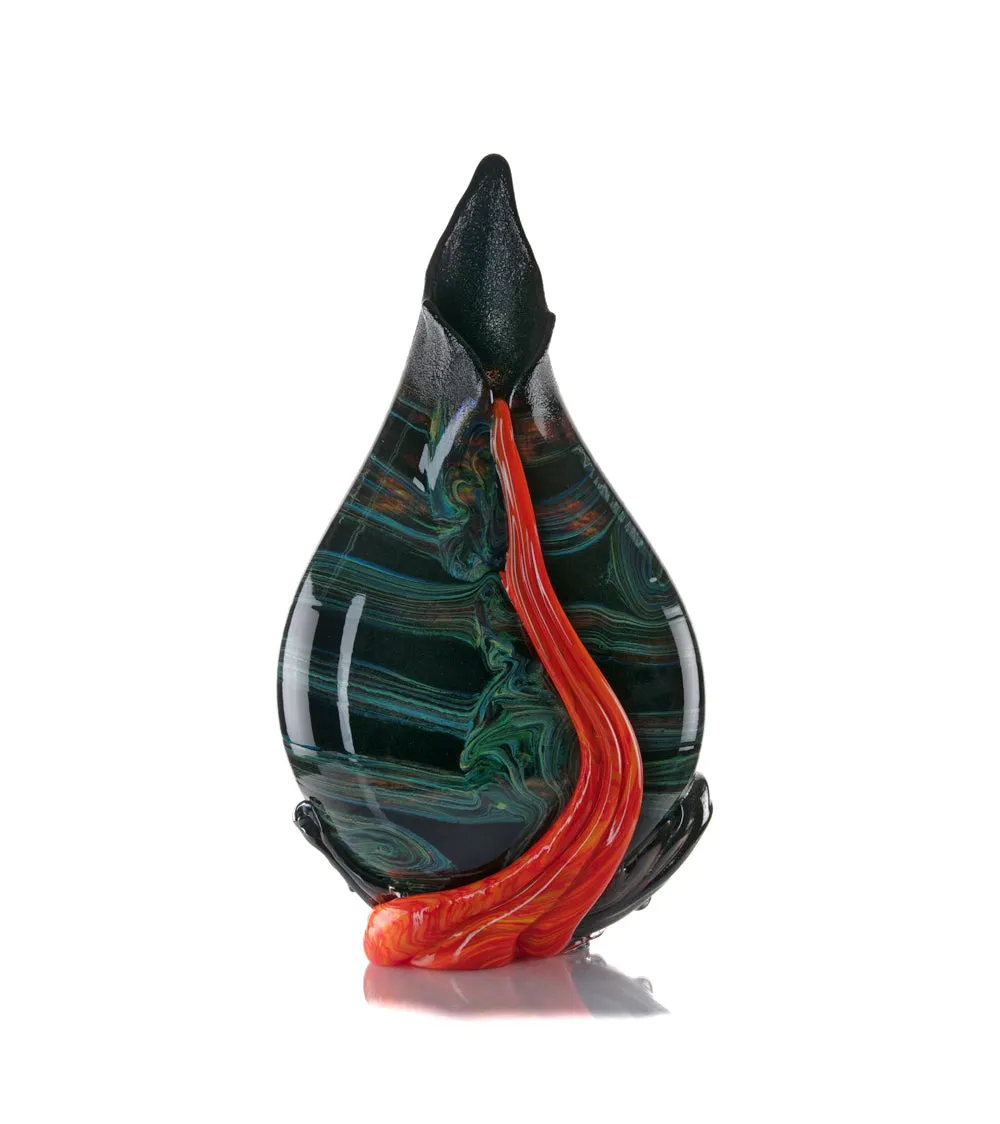 Glass Vessel "Black Lava Trail 1" by Daniel Moe