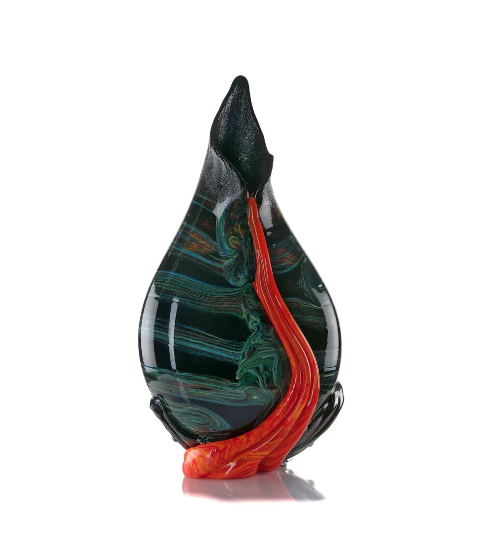 Glass Vessel "Black Lava Trail 1" by Daniel Moe