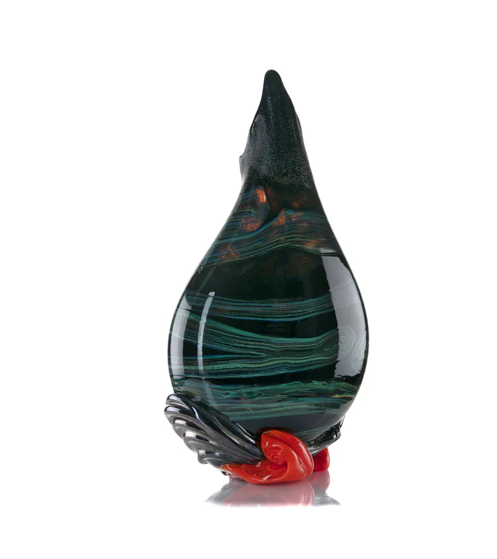 Glass Vessel "Black Lava Trail 1" by Daniel Moe