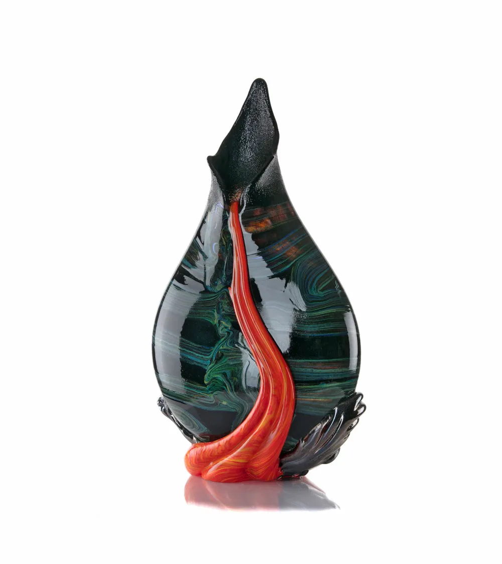 Glass Vessel "Black Lava Trail 1" by Daniel Moe