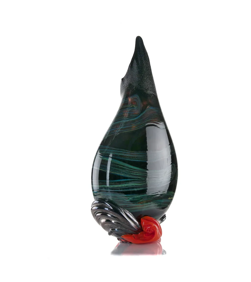 Glass Vessel "Black Lava Trail 1" by Daniel Moe