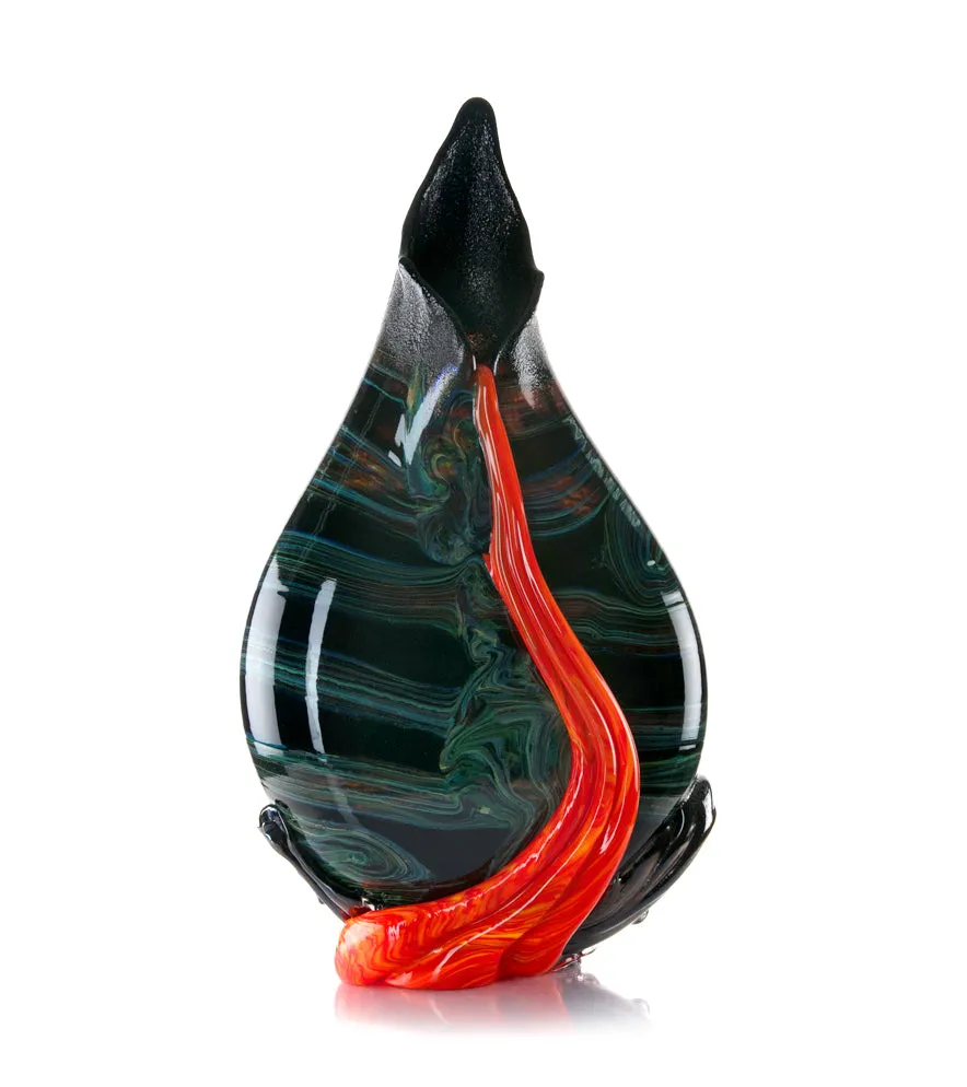 Glass Vessel "Black Lava Trail 1" by Daniel Moe