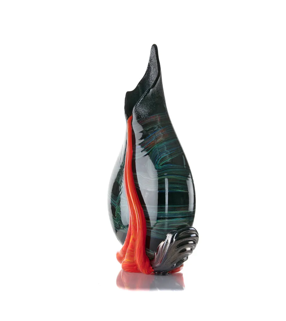 Glass Vessel "Black Lava Trail 1" by Daniel Moe