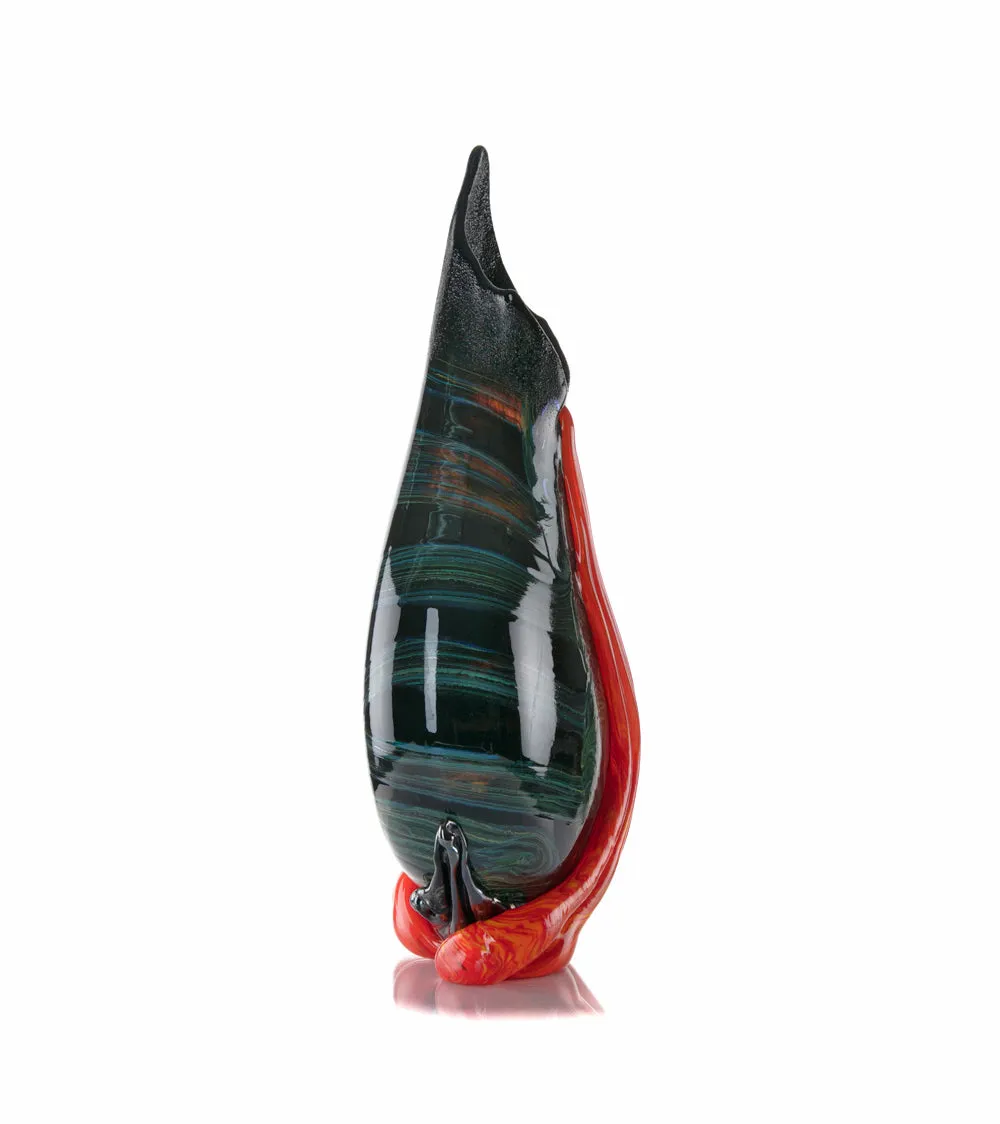 Glass Vessel "Black Lava Trail 1" by Daniel Moe