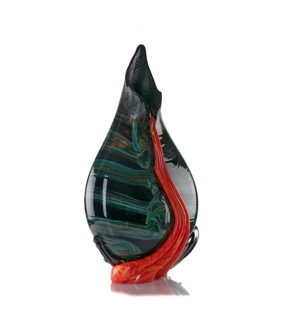 Glass Vessel "Black Lava Trail 1" by Daniel Moe