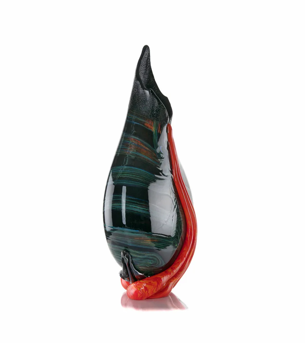 Glass Vessel "Black Lava Trail 1" by Daniel Moe