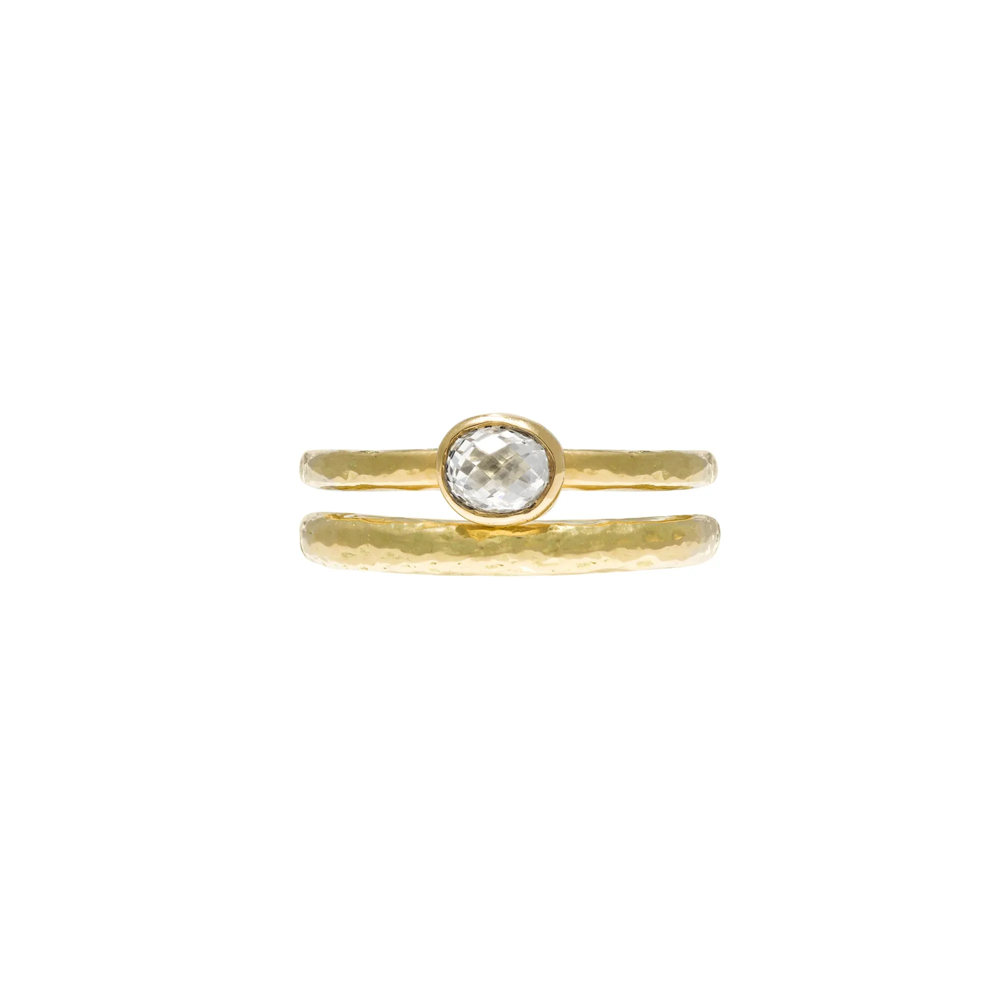 Gold Chubby Hammered Ring