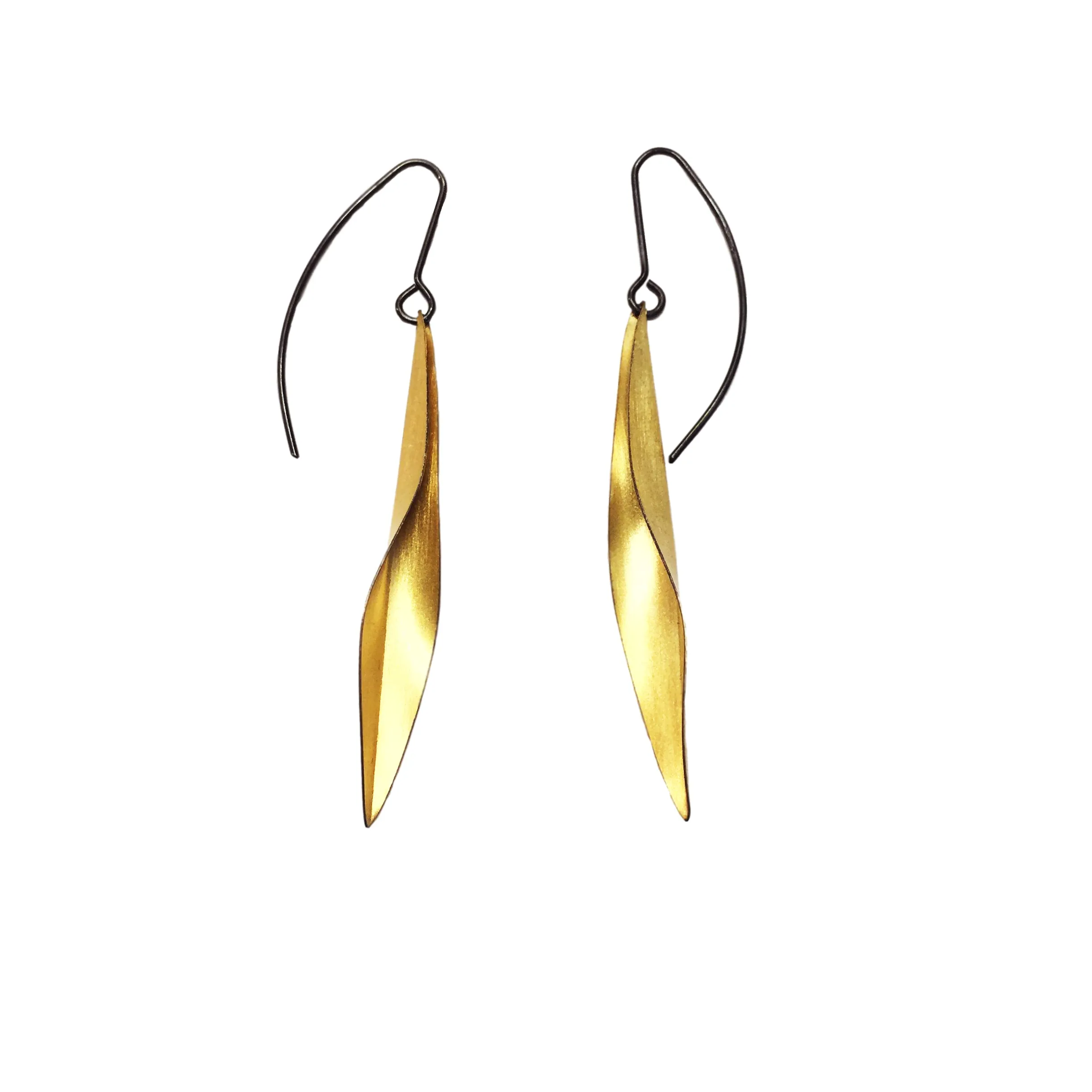 Gold Plated Silver Small Leave Earrings