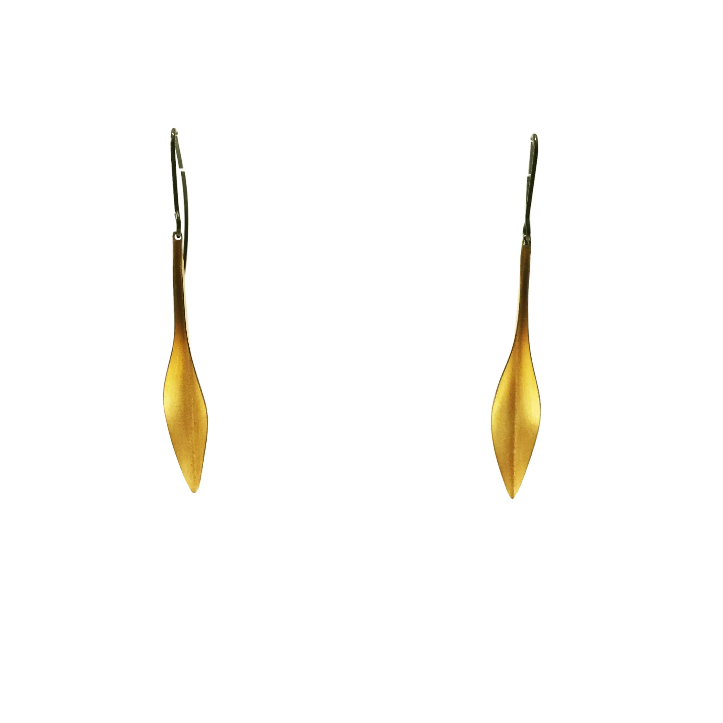 Gold Plated Silver Small Leave Earrings