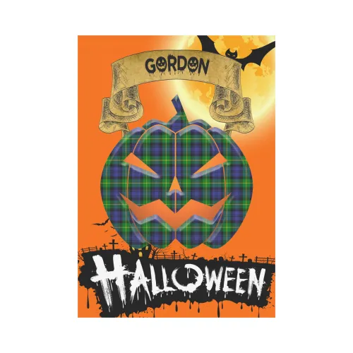 Gordon Modern Tartan Jack O' Lantern Garden Flag / Halloween Home Decor NN8